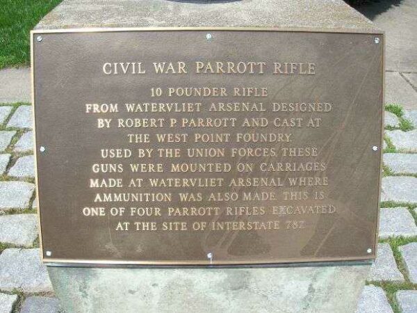 CIVIL WAR PARROTT RIFLE WAR MEMORIAL CANNON PLAQUE