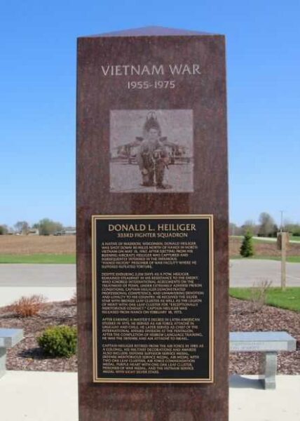 DONALD L. HEILIGER WAR MEMORIAL PILLAR