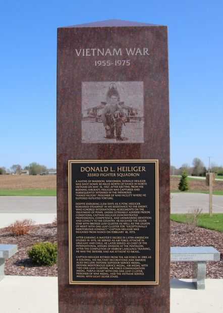 DONALD L. HEILIGER WAR MEMORIAL PILLAR