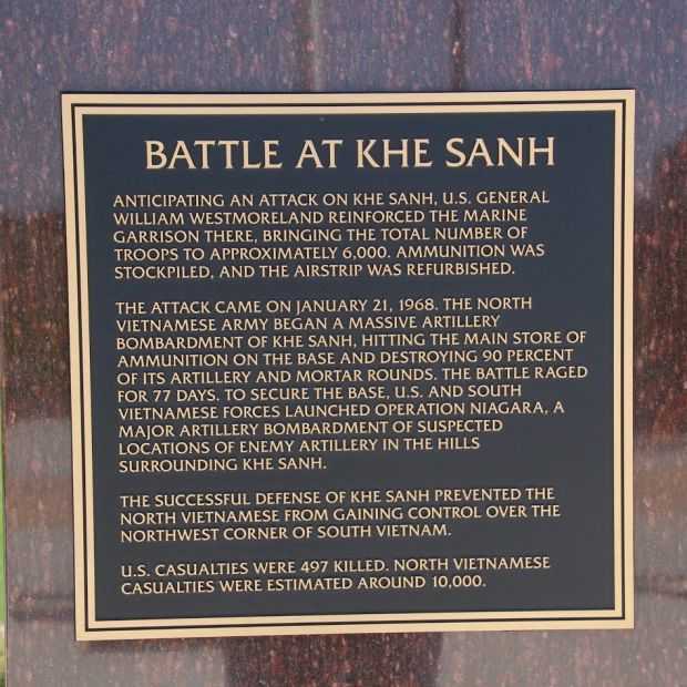 BATTLE OF KHE SANH WAR MEMORIAL PILLAR PLAQUE