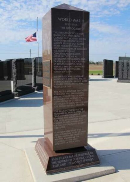 BATTLE OF THE BULGE WAR MEMORIAL PILLAR SIDE A