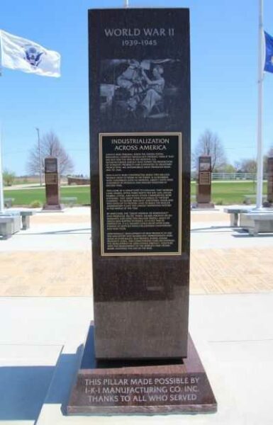 INDUSTRIALIZATION ACROSS AMERICA WAR MEMORIAL PILLAR
