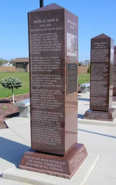 PEARL HARBOR DECEMBER 7, 1941 WAR MEMORIAL PILLAR SIDE A