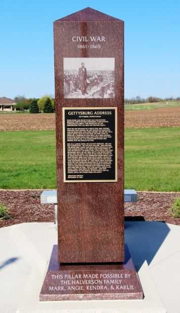 GETTYSBURG ADDRESS WAR MEMORIAL PILLAR