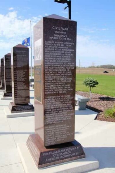 GETTYSBURG ADDRESS WAR MEMORIAL PILLAR SIDE A
