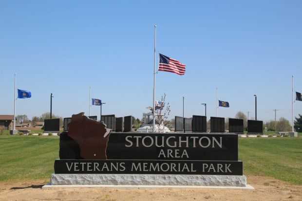STOUGHTON AREA VETERANS MEMORIAL PARK ENTRANCE STONE