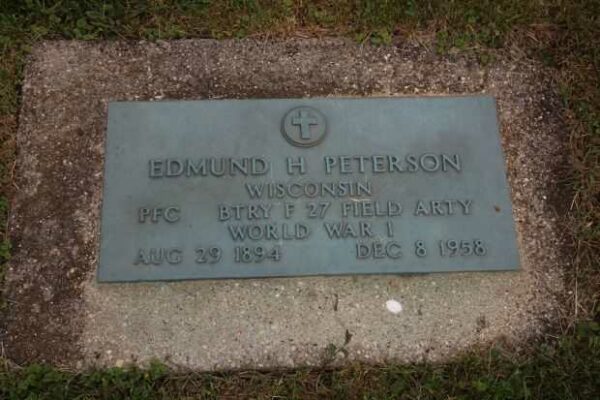 EDMUND H PETERSON MEMO[RIAL CEMETERY STONE
