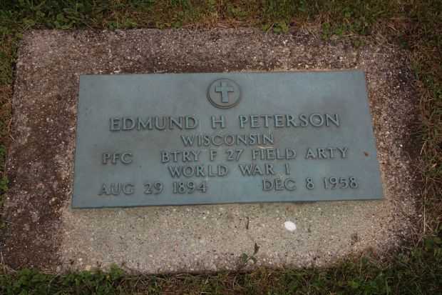 EDMUND H PETERSON MEMO[RIAL CEMETERY STONE