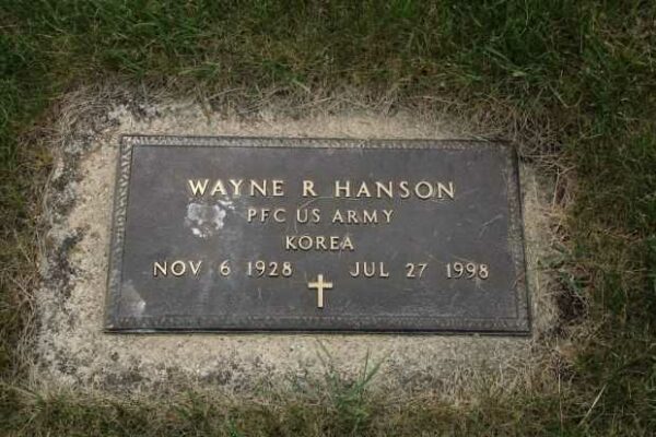 WAYNE R HANSON MEMORIAL CEMETERY STONE