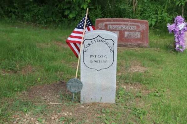 PETER E STANGELAND MEMORIAL CEMETERY STONE