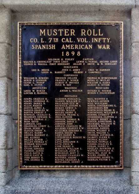 ORANGE SPANISH-AMERICAN WAR MEMORIAL PLAQUE B