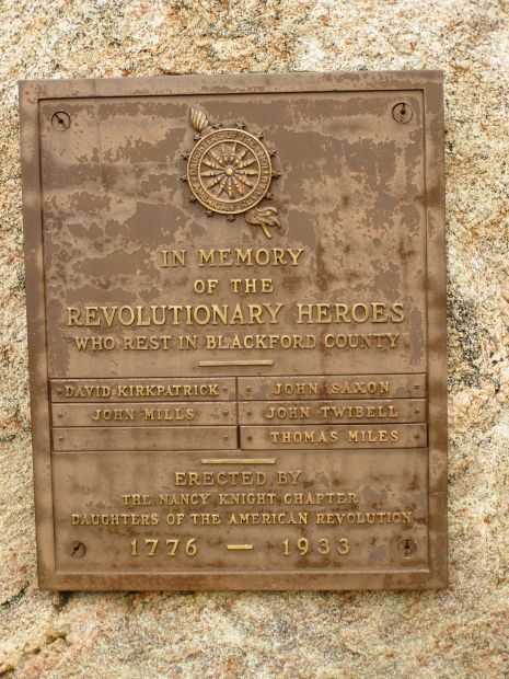 BLACKFORD COUNTY REVOLUTIONARY HEROES MEMORIAL PLAQUE