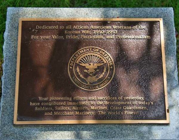 AFRICAN AMERICAN VETERANS OF THE KOREAN WAR MEMORIAL PLAQUE