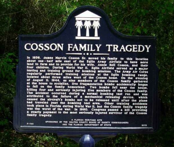 COSSON FAMILY TRAGEDY WAR MEMORIAL MARKER