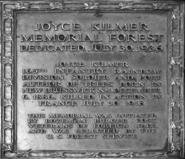 JOYCE KILMER MEMORIAL FOREST PLAQUE A