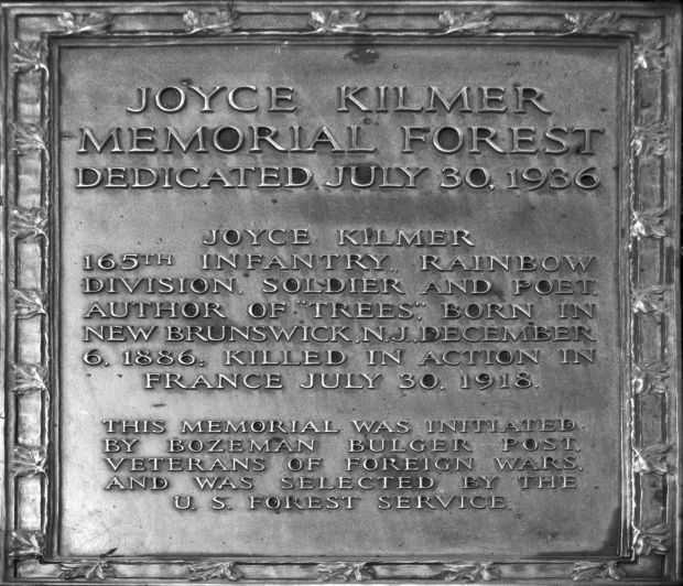 JOYCE KILMER MEMORIAL FOREST PLAQUE A