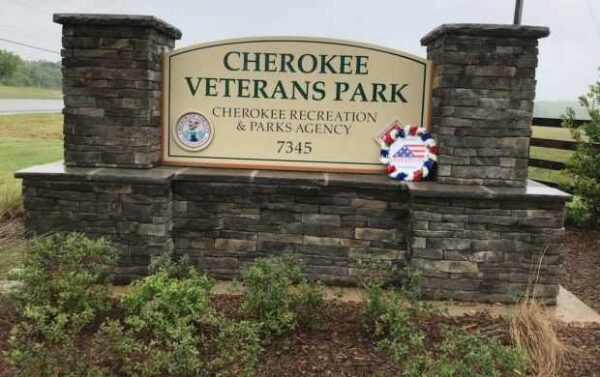 CHEROKEE VETERANS PARK MEMORIAL MARKER