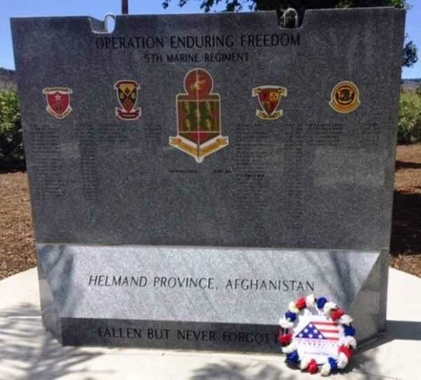 OPERATION ENDURING FREEDOM 5TH MARINE REGIMENT WAR MEMORIAL