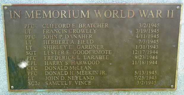 WILLIAMSTOWN WAR AND VETERANS MEMORIAL PLAQUE B