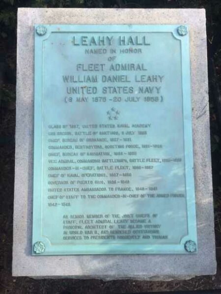 LEAHY HALL MEMORIAL BUILDING PLAQUE