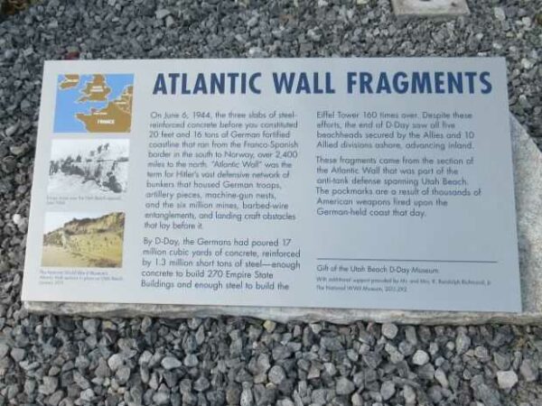 ATLANTIC WALL FRAGMENTS MEMORIAL PLAQUE