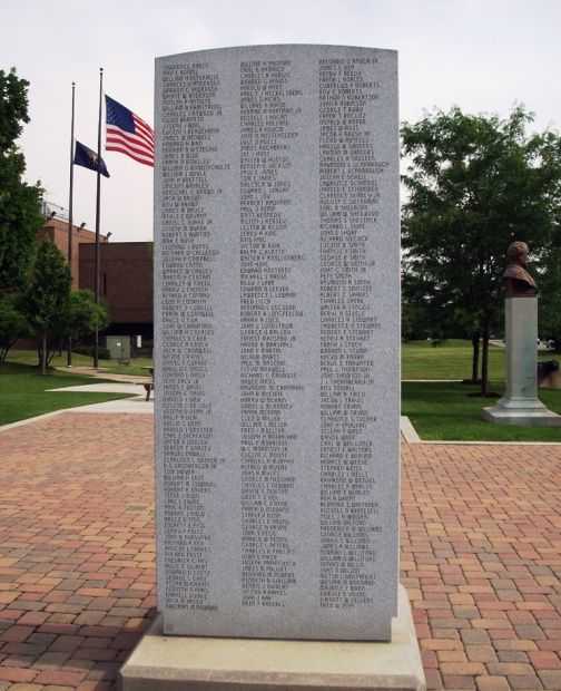 VIGO COUNTY WORLD WAR II MEMORIAL BACK