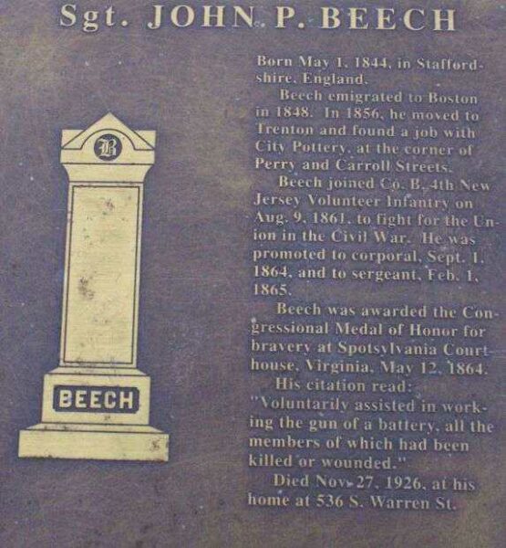 SGT. JOHN P. BEECH MEDAL OF HONOR PLAQUE