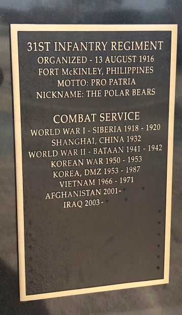 THE POLAR BEAR REGIMENT WAR MEMORIAL PLAQUE B