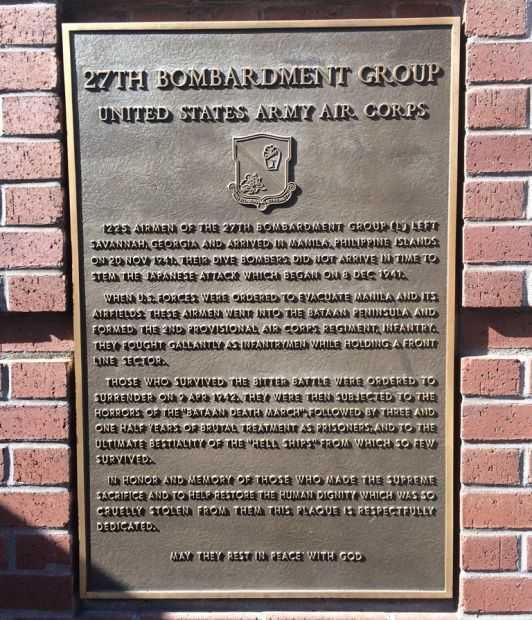 27TH BOMBARDMENT GROUP WAR MEMORIAL PLAQUE