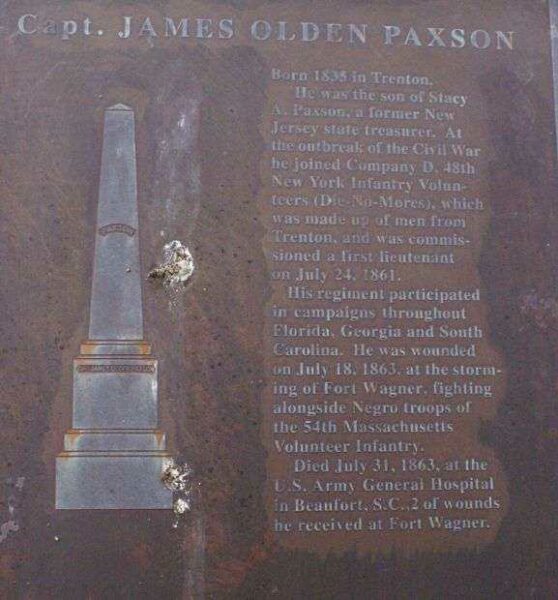 CAPT. JAMES OLDEN PAXSON MEMORIAL PLAQUE