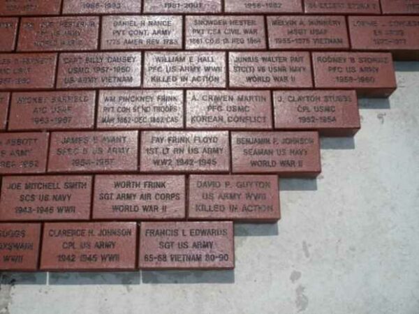BLADEN COUNTY VETERANS MEMORIAL BRICKS SECTION B