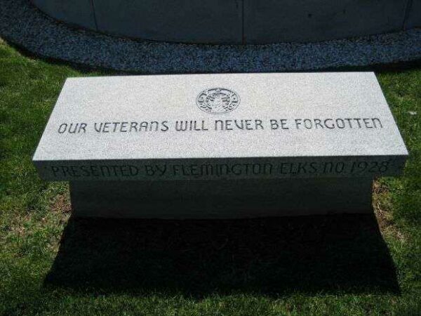 HUNTERDON COUNTY VETERANS MEMORIAL BENCH