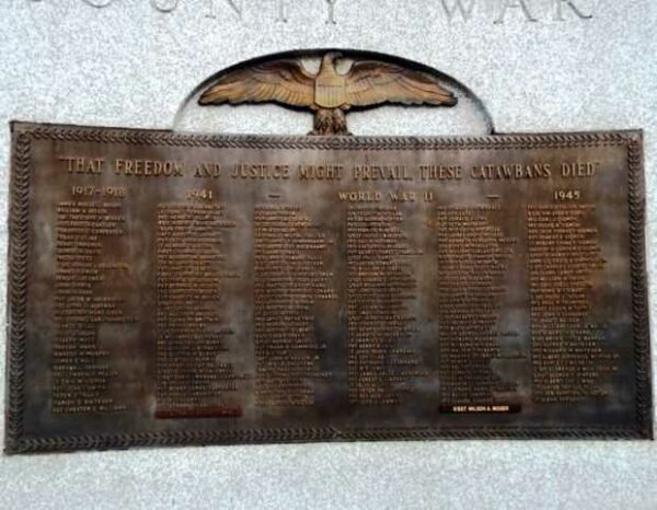 CATAWBA COUNTY WAR MEMORIAL PLAQUE C