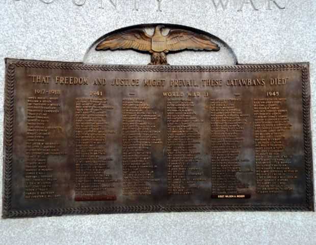 CATAWBA COUNTY WAR MEMORIAL PLAQUE C