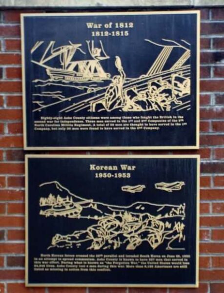ASHE COUNTY VETERANS MEMORIAL PLAQUES G & H