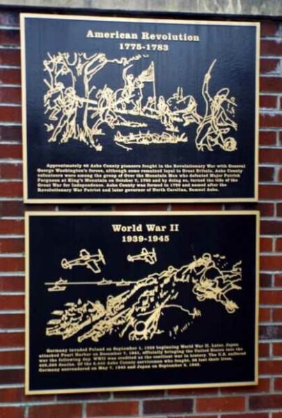 ASHE COUNTY VETERANS MEMORIAL PLAQUES E & F
