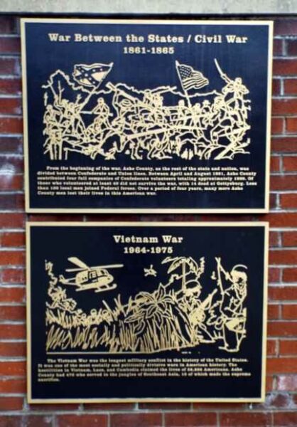 ASHE COUNTY VETERANS MEMORIAL PLAQUES C & D