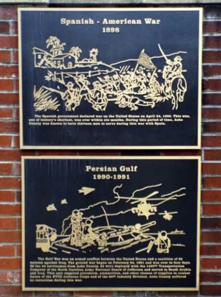 ASHE COUNTY VETERANS MEMORIAL PLAQUES A & B