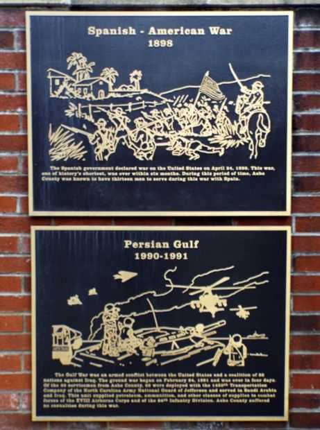 ASHE COUNTY VETERANS MEMORIAL PLAQUES A & B