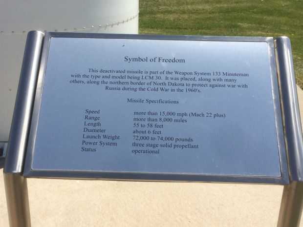SYMBOL OF FREEDOM MEMORIAL MISSILE PLAQUE