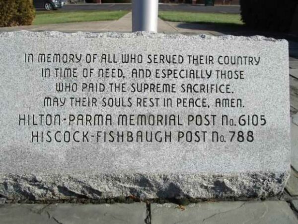 HILTON SUPREME SACRIFICE MEMORIAL FLAGPOLE DEDICATION STONE