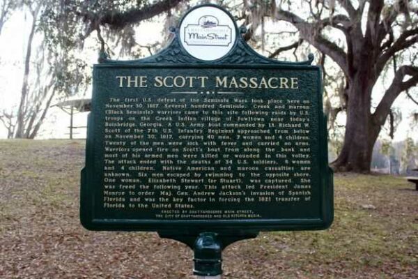 THE SCOTT MASSACRE MEMORIAL MARKER