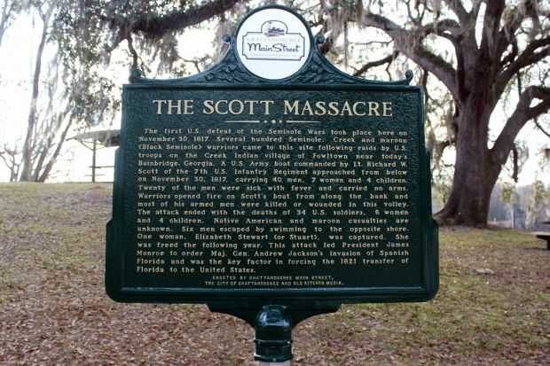 THE SCOTT MASSACRE MEMORIAL MARKER