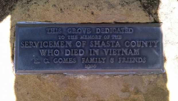 SHASTA COUNTY VETERANS MEMORIAL GROVE PLAQUE G