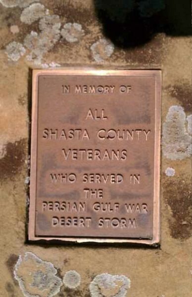 SHASTA COUNTY VETERANS MEMORIAL GROVE PLAQUE E