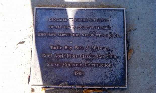 SHASTA COUNTY VETERANS MEMORIAL GROVE PLAQUE A