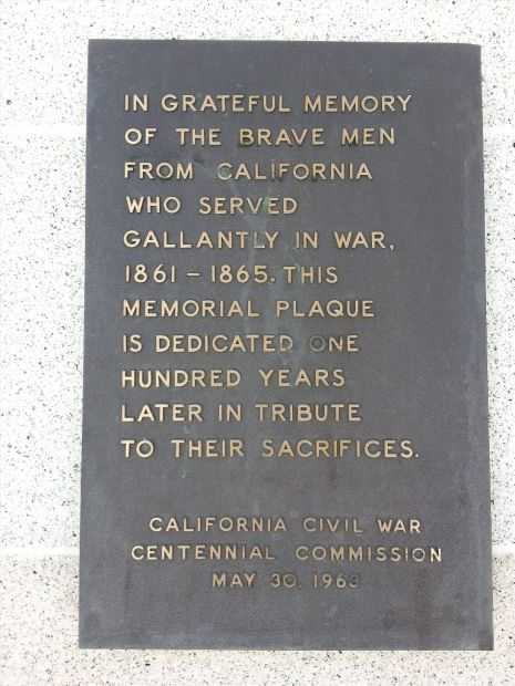 CALIFORNIA CIVIL WAR MEMORIAL PLAQUE
