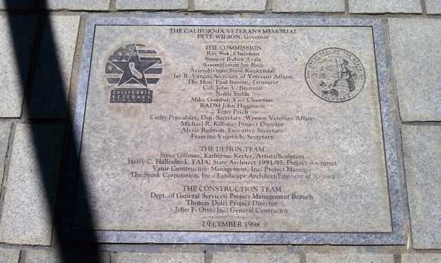 THE CALIFORNIA VETERANS MEMORIAL DEDICATION STONE