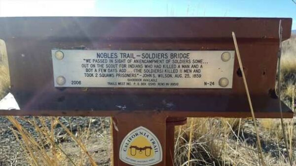 NOBLES TRAIL-SOLDIERS BRIDGE MEMORIAL PLAQUE