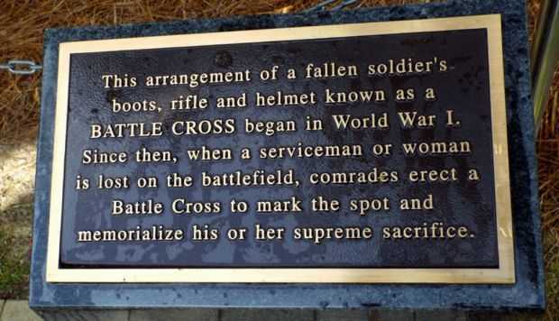 TOWN OF LEWISVILLE ALL VETERANS MEMORIAL BATTLE CROSS PLAQUE